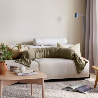 bbhugme pregnancy pillow dusty olive interior sofa